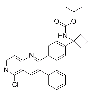 Carbamic acid, N-[1-[4-(5-chloro-3-phenyl-1,6-naphthyridin-2-yl)phenyl]cyclobutyl]-, 1,1-dimethylethyl ester