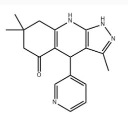 5H-Pyrazolo[3,4-b]quinolin-5-one, 1,4,6,7,8,9-hexahydro-3,7,7-trimethyl-4-(3-pyridinyl)-